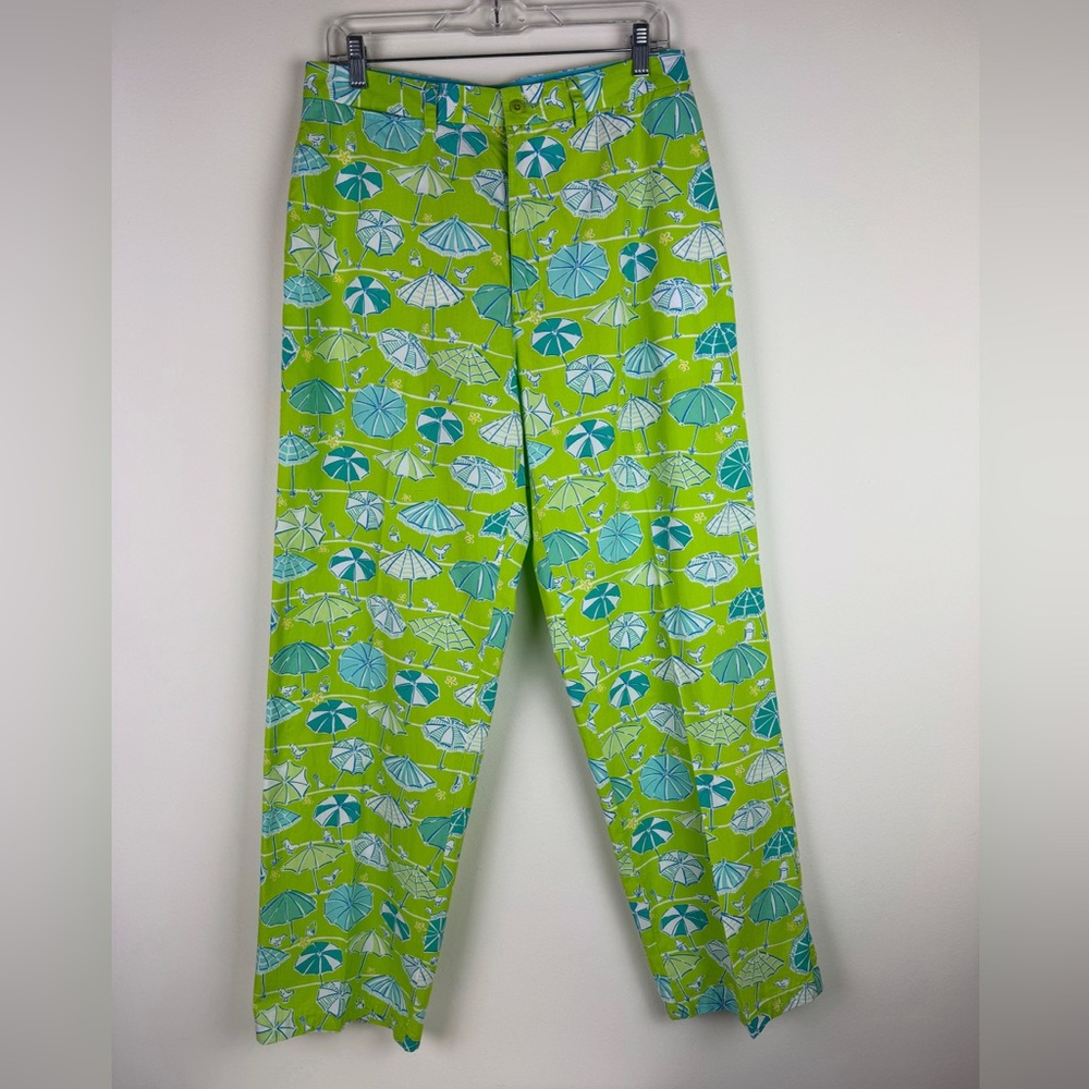 Lilly Pulitzer Vintage Green Umbrella Print Pants